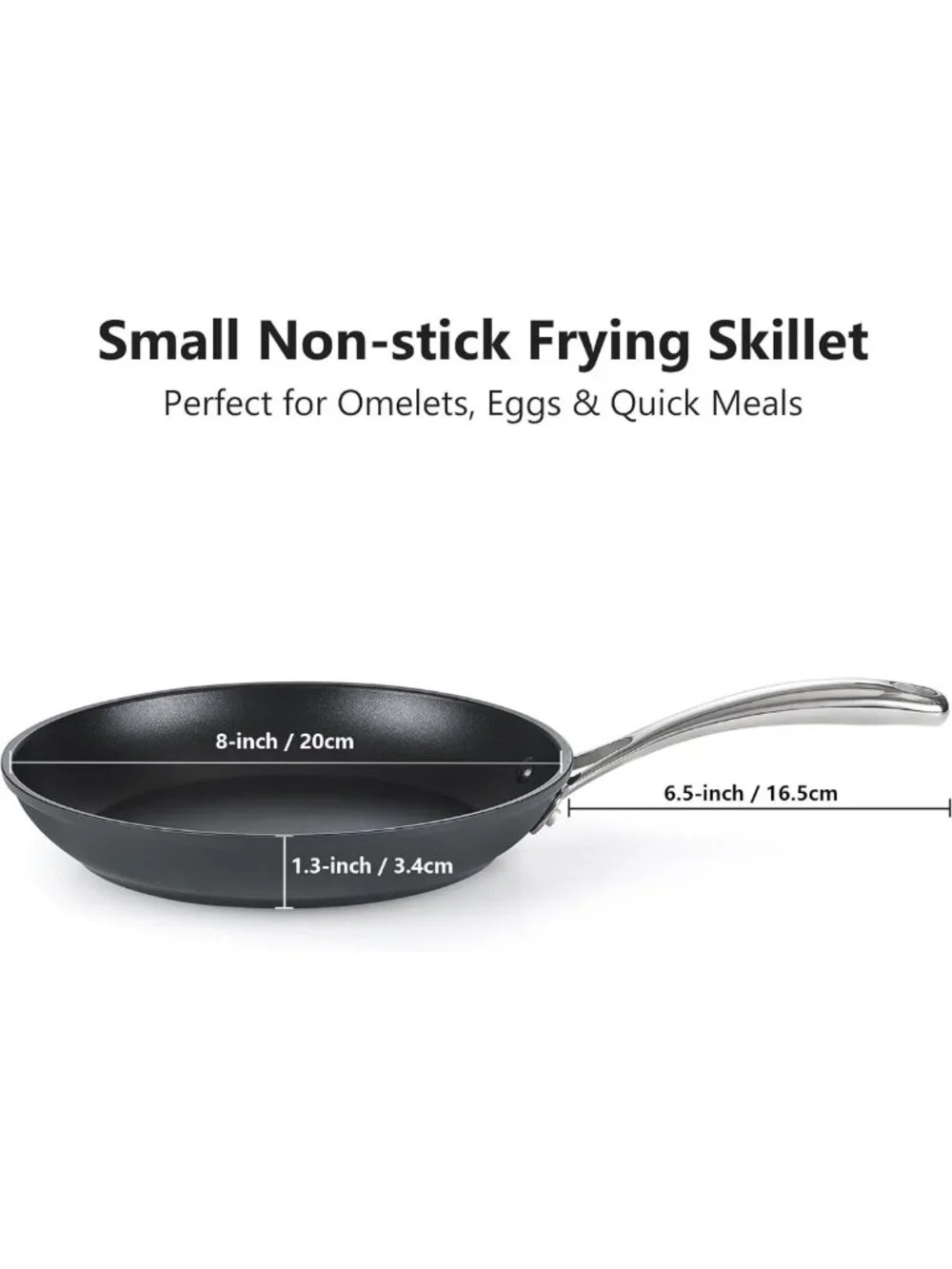 Classic 8-Inch Hard Anodized Nonstick Frying Pan - Durable, Easy Clean Cookware